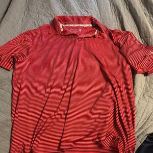 Red Striped Men's Walter Hagen Polo Shirt